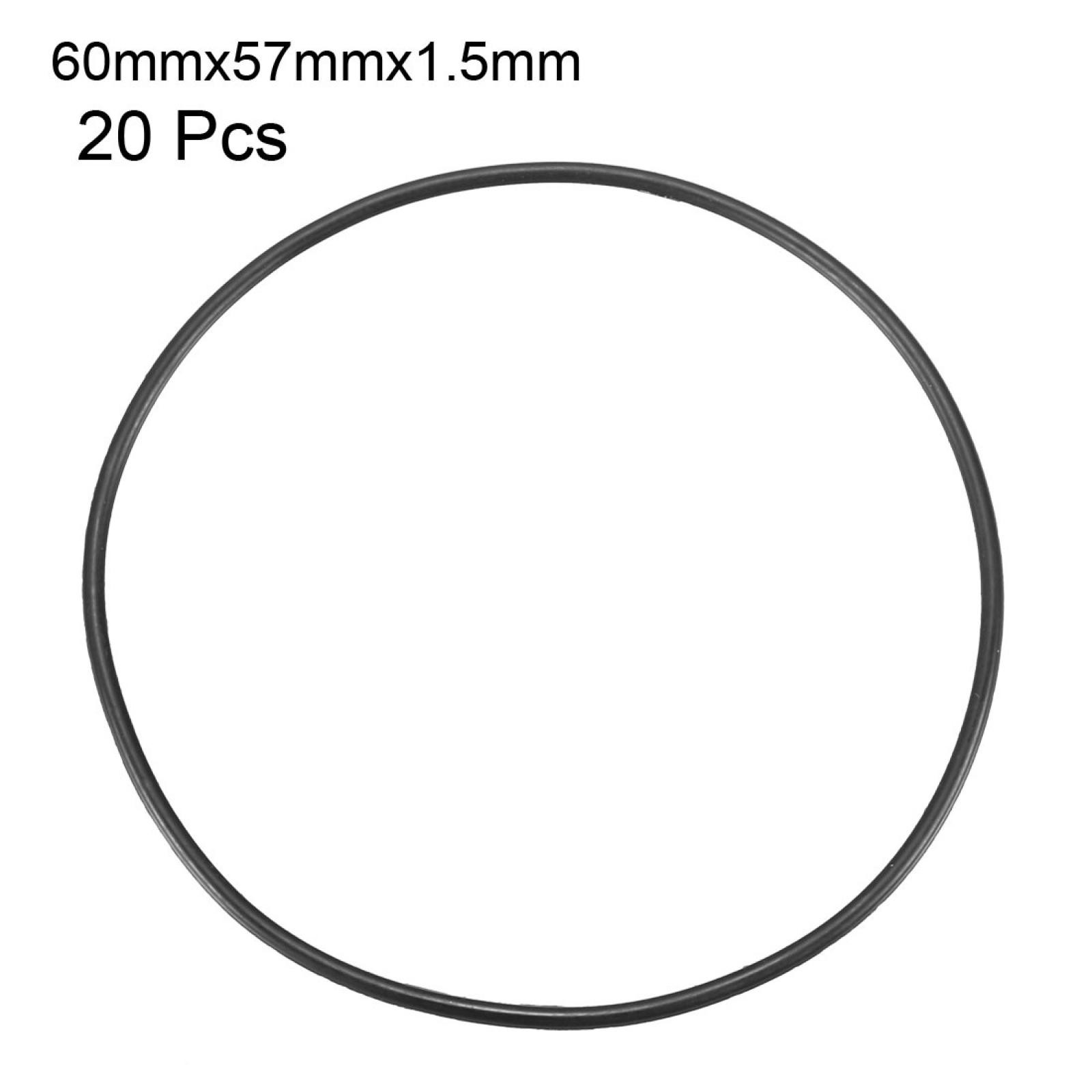 20Pcs Black 60mm x 1.5mm Nitrile Rubber O Ring NBR Oil Sealing Grommets