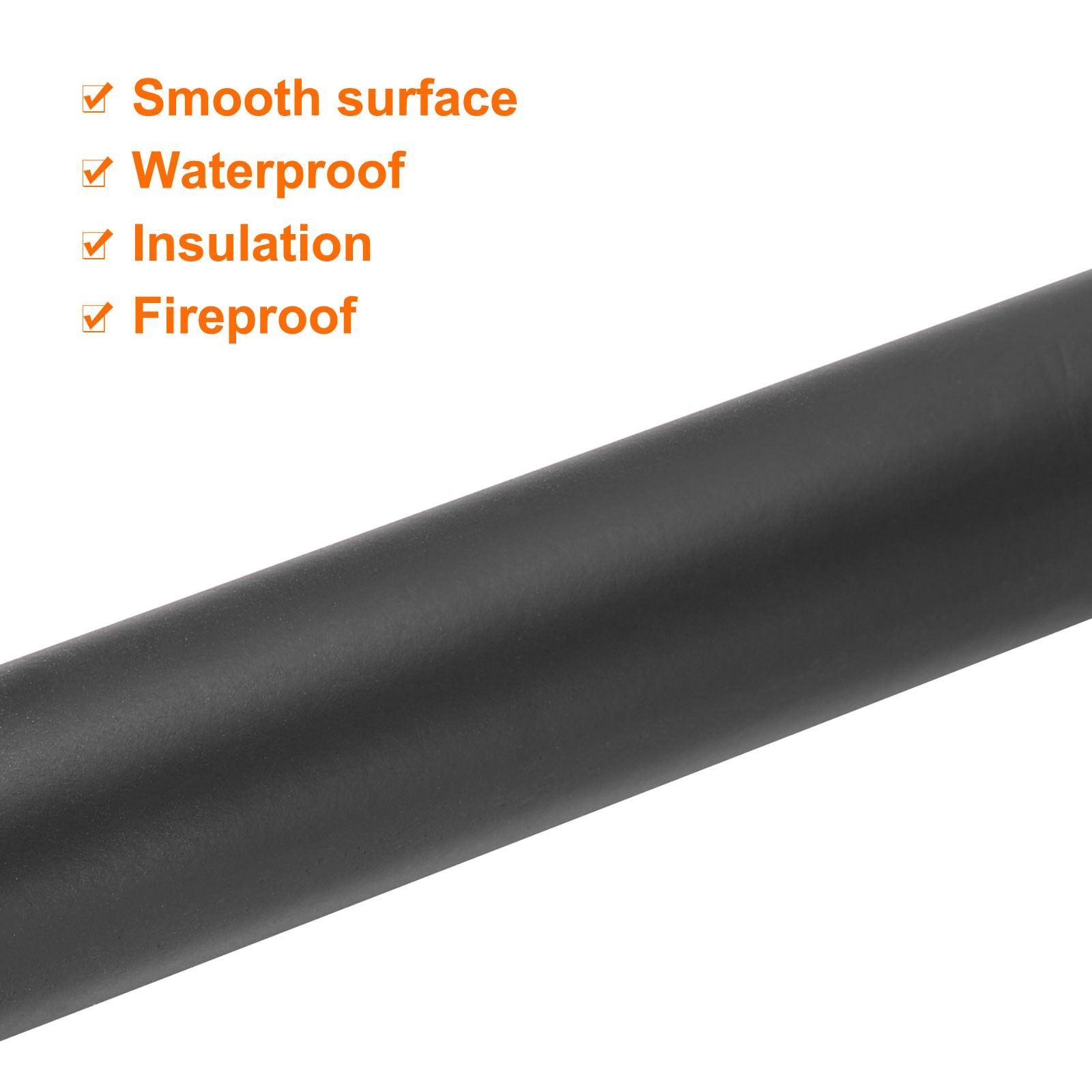 Pipe Insulation Foam Tube 13/16″ x 1-3/16″ 1.5ft Heat Insulated-20x30mm/Black