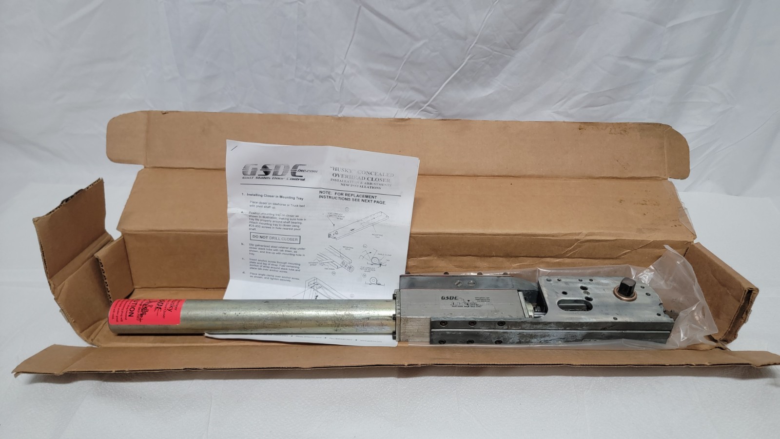 Kawneer Husky 37-629 M-3 Concealed Overhead Door Closer– Size 4 – 105° Hold Open