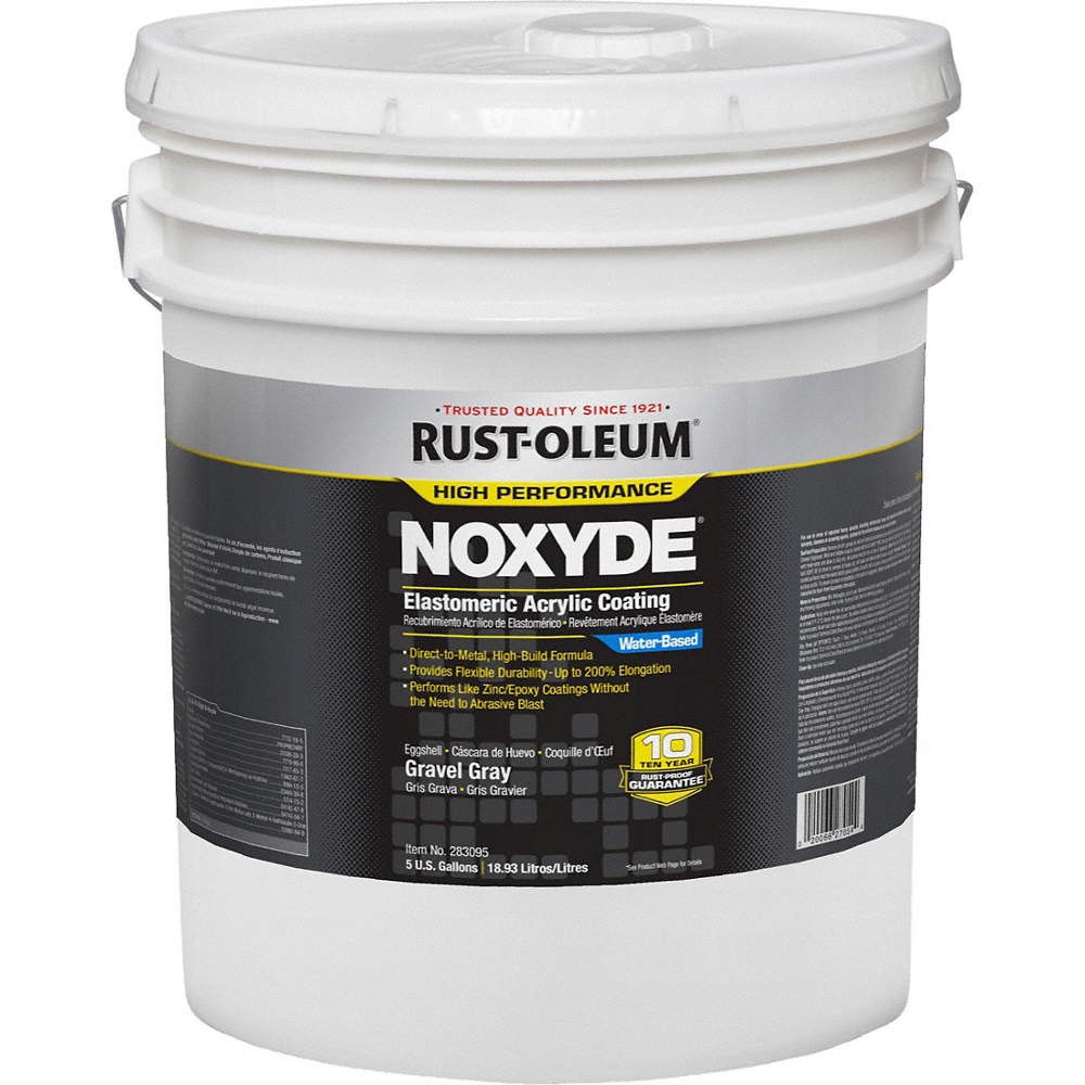 RUST-OLEUM 283095 Elastomeric Acrylic,Gravel Gray,5 gal 35YJ80