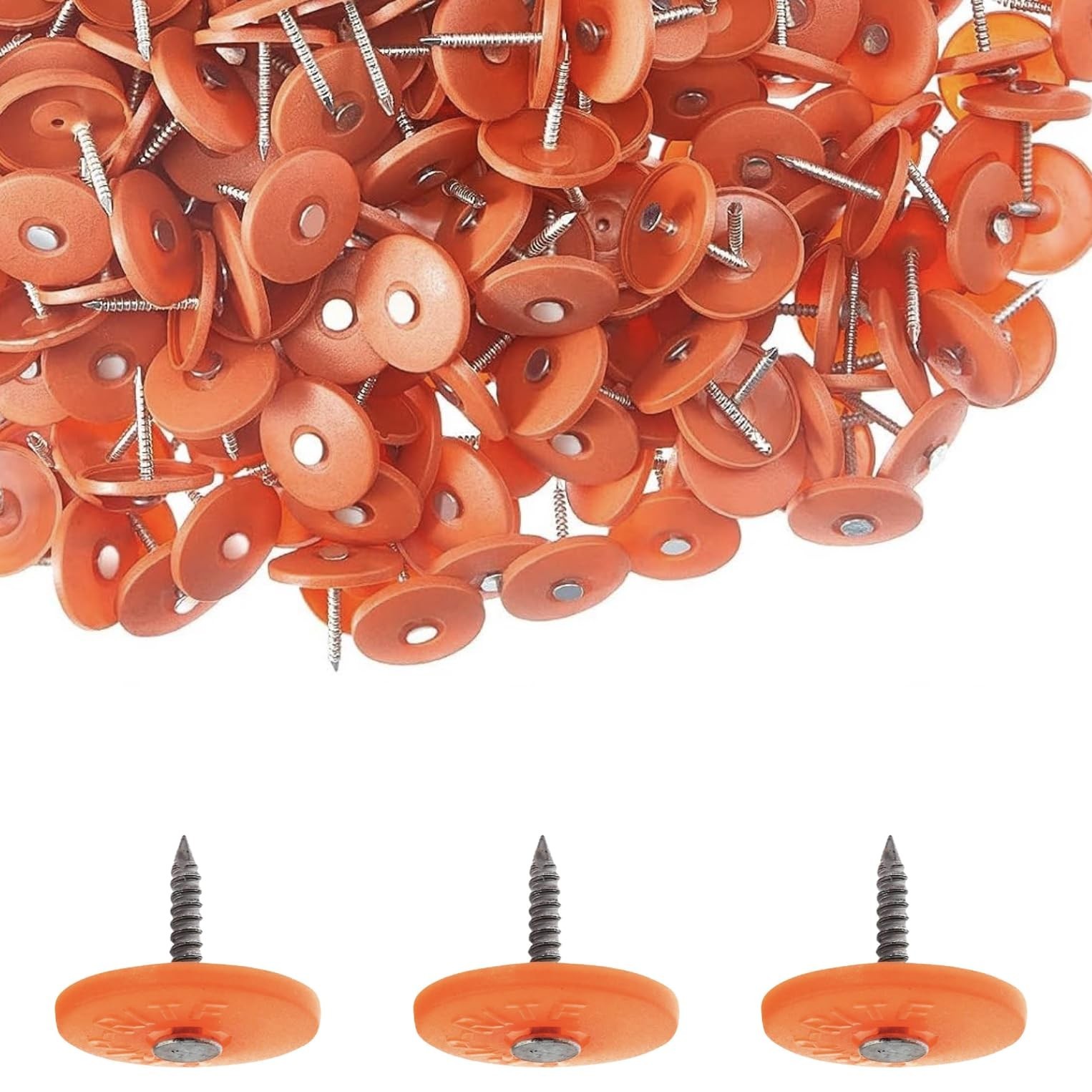 250 Pack – Round Plastic Cap Nail 1 Inch Roofing Nails Galvanized Tar Paper N…
