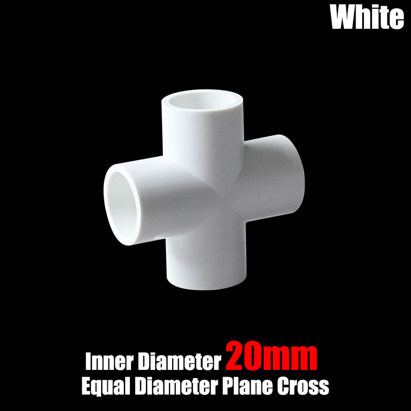 PVC Cross 4-Way Equal Path Connector 20mm~160mm Pipe Fitting White/Blue/Grey