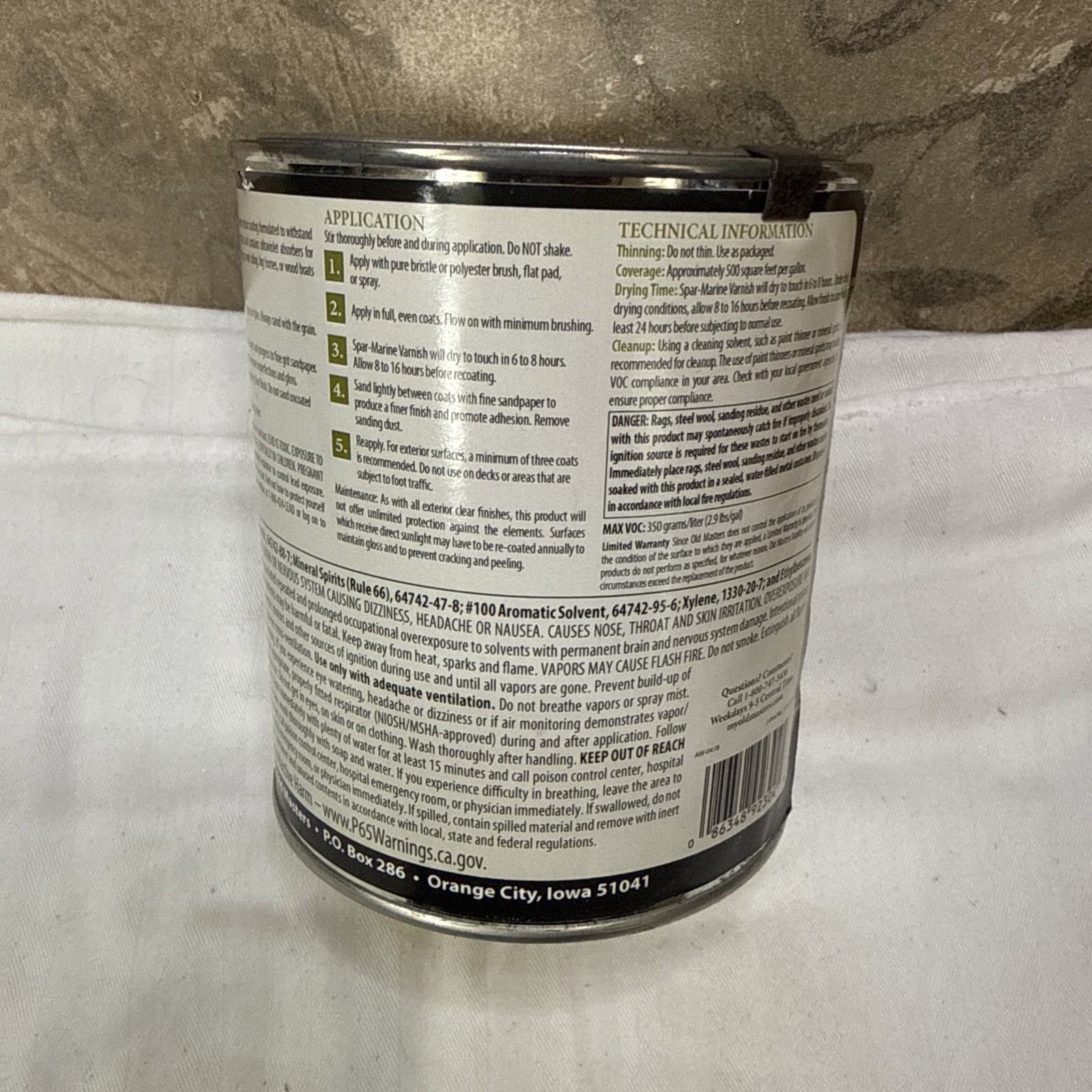 Old Masters 92304 Satin Spar Marine Varnish – 1 Quart