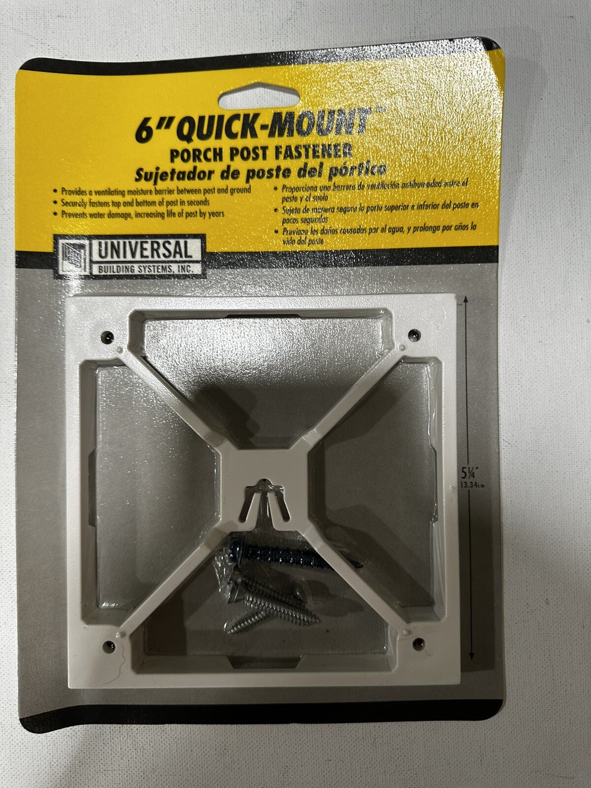 6” Quick-Mount Porch Post Fastener Universal Building Systems, Inc.