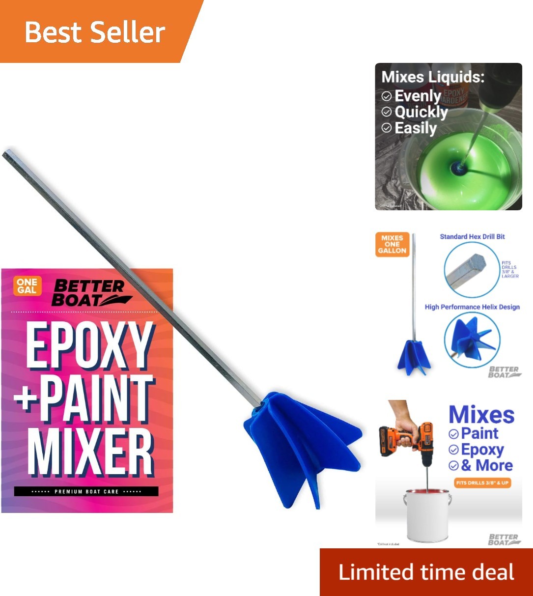 Patented Paint Mixer Drill Attachment for Effortless Mixing of Paint & Resin