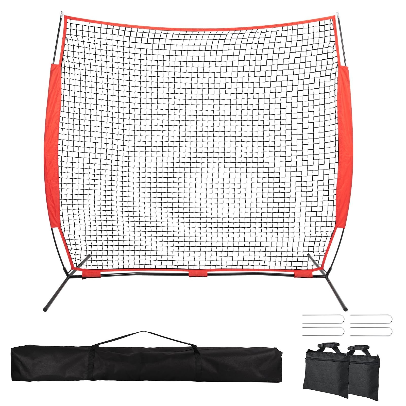 7×7/16×10/20x10ft Backstop Net, Ball Stop Net with Handbag,Fix Sports Net Bar…