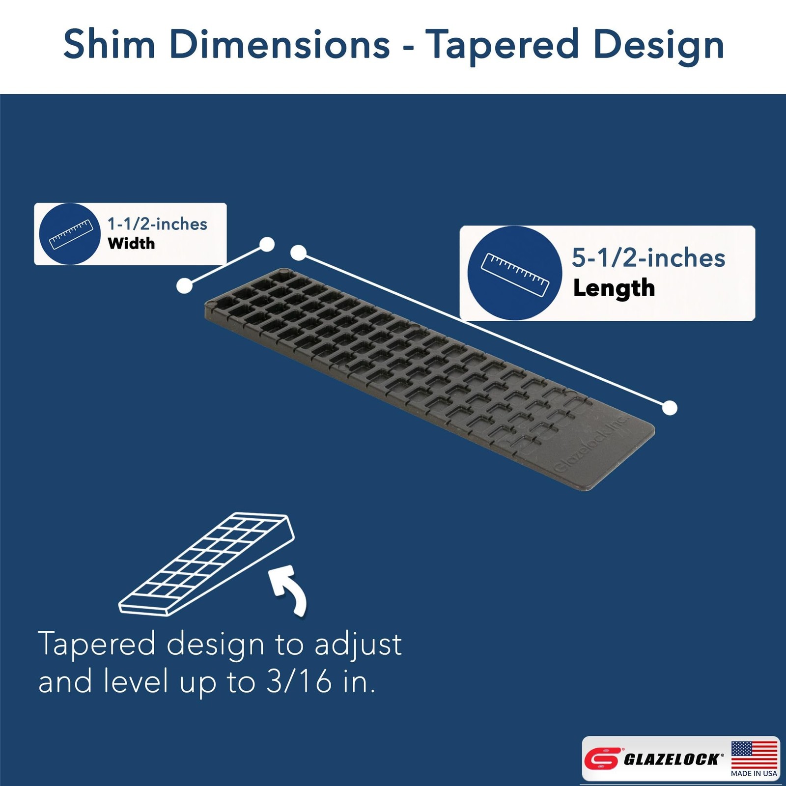 Quick-Snap Furniture Shims for Leveling (12 Pack) 5-1/2-Inch Length – Anti