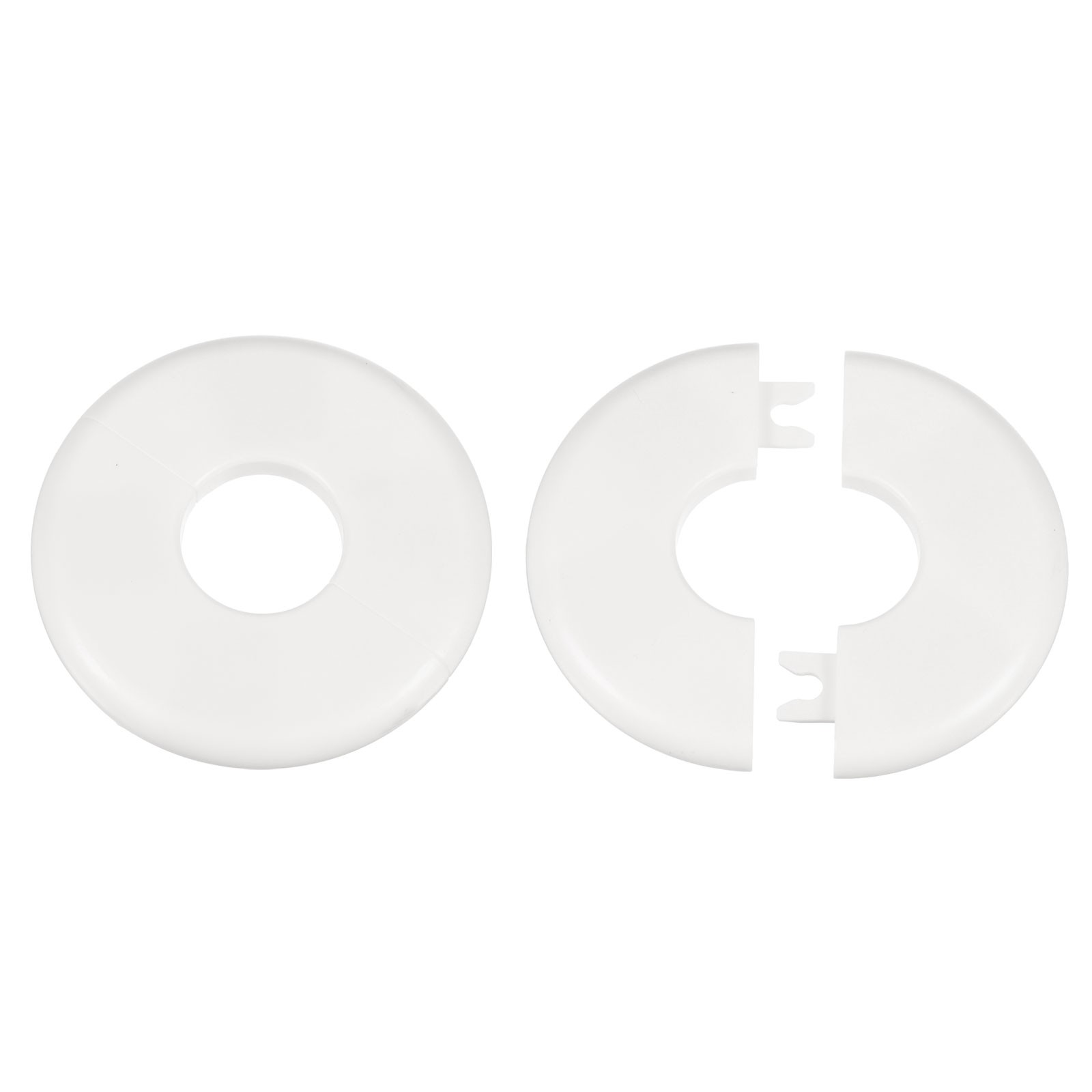 2 Pcs 1″ White Wall Split Flange Self-Adhesive Plumbing Cover Plates for Pipe