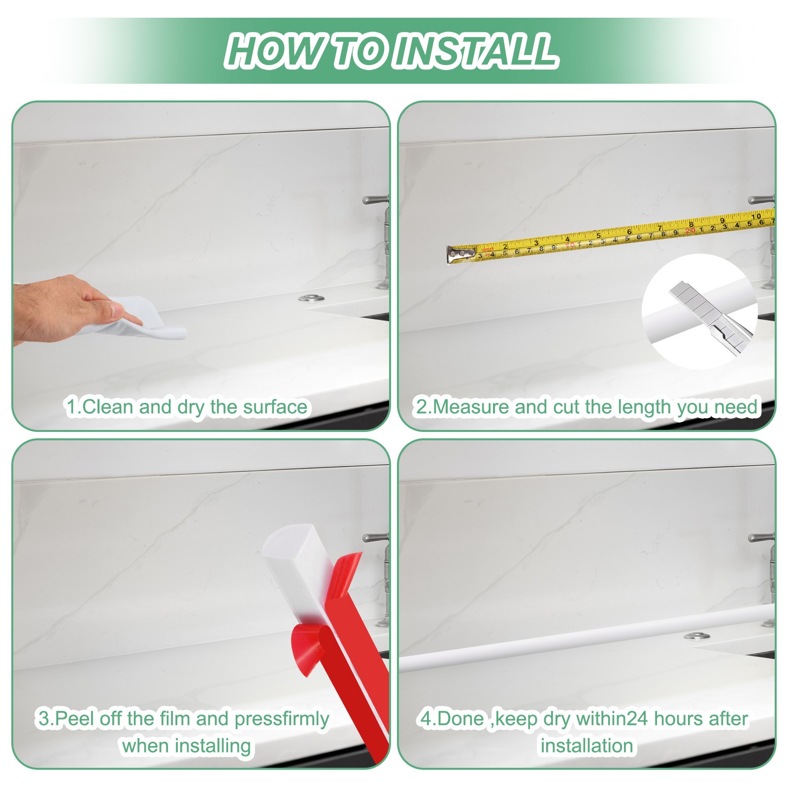 Flexible Quarter Round Molding 39 Inch for Wall Edge Corner [White,0.7In]
