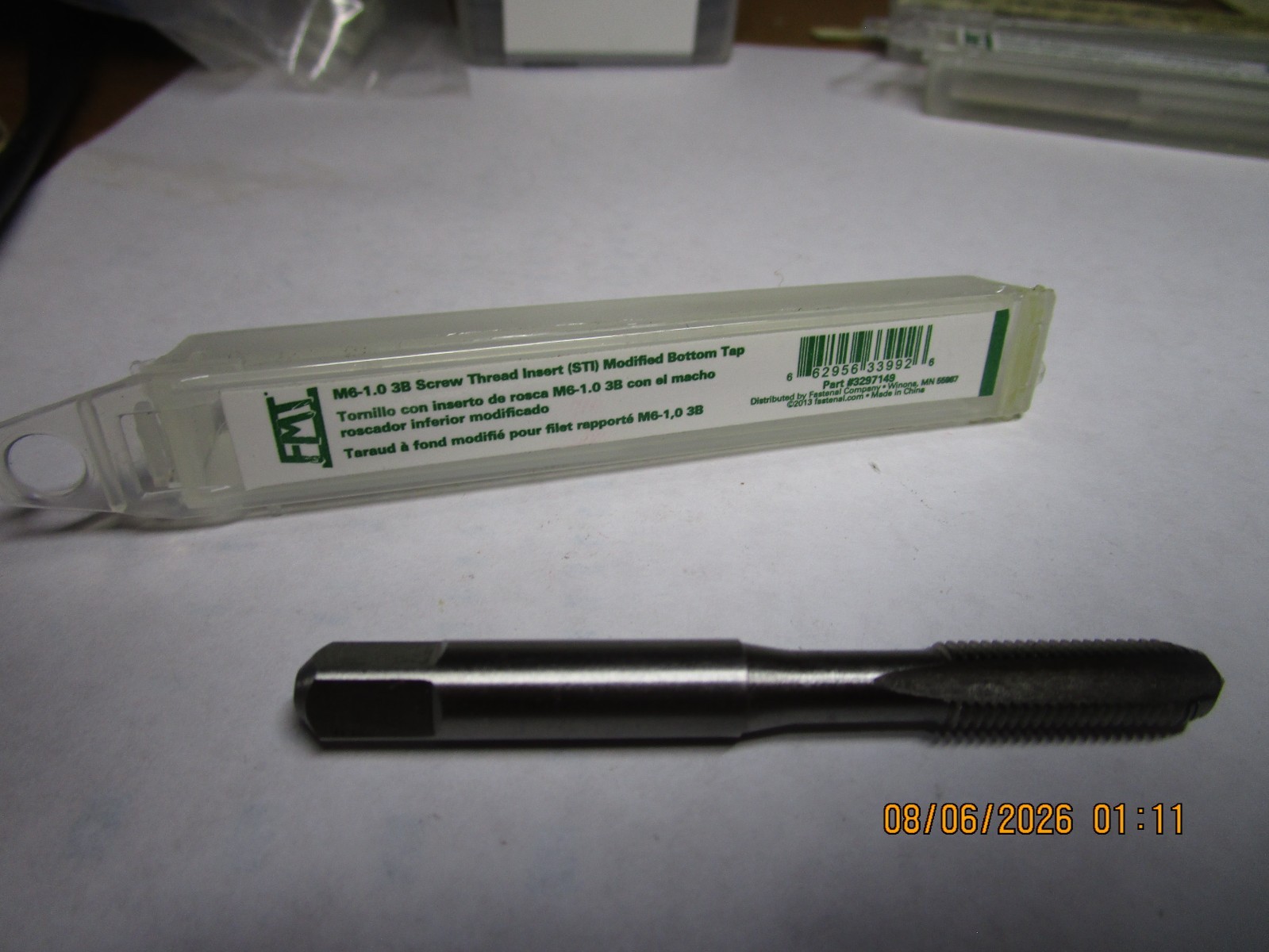 M6-1.0 D2 Screw Thread Insert (STI) Modified Bottom Tap