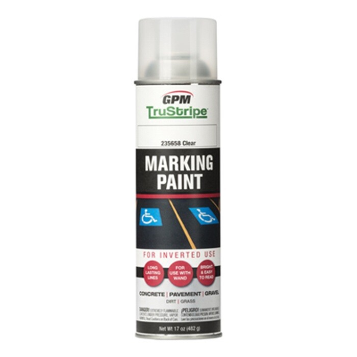 GPM INVMRK-18 TruStripe 17 Oz CLEAR Inverted Marking Paint Aerosol Spray