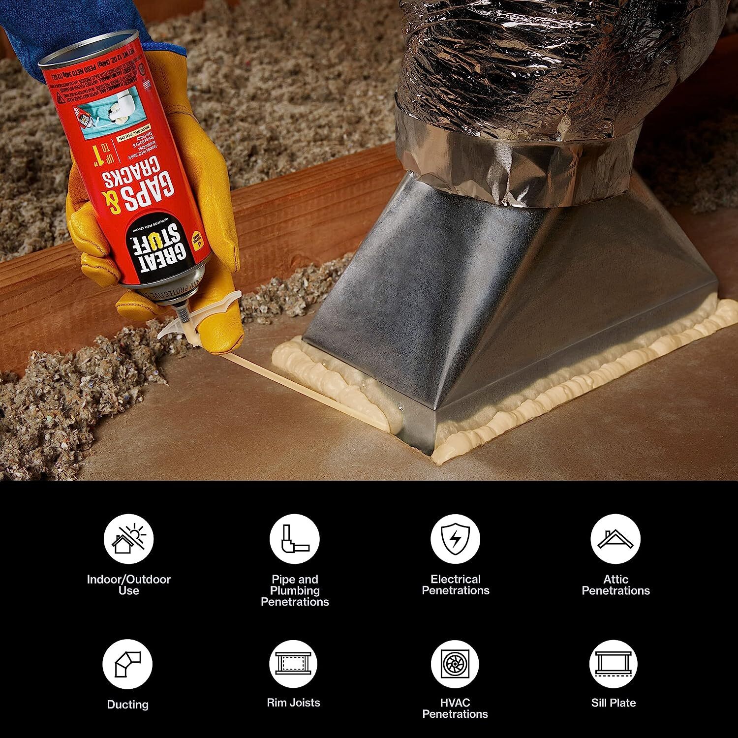 DDP 157911 Great Stuff Gaps & Cracks Foam Sealant, Minimal Expanding, 20-oz.
