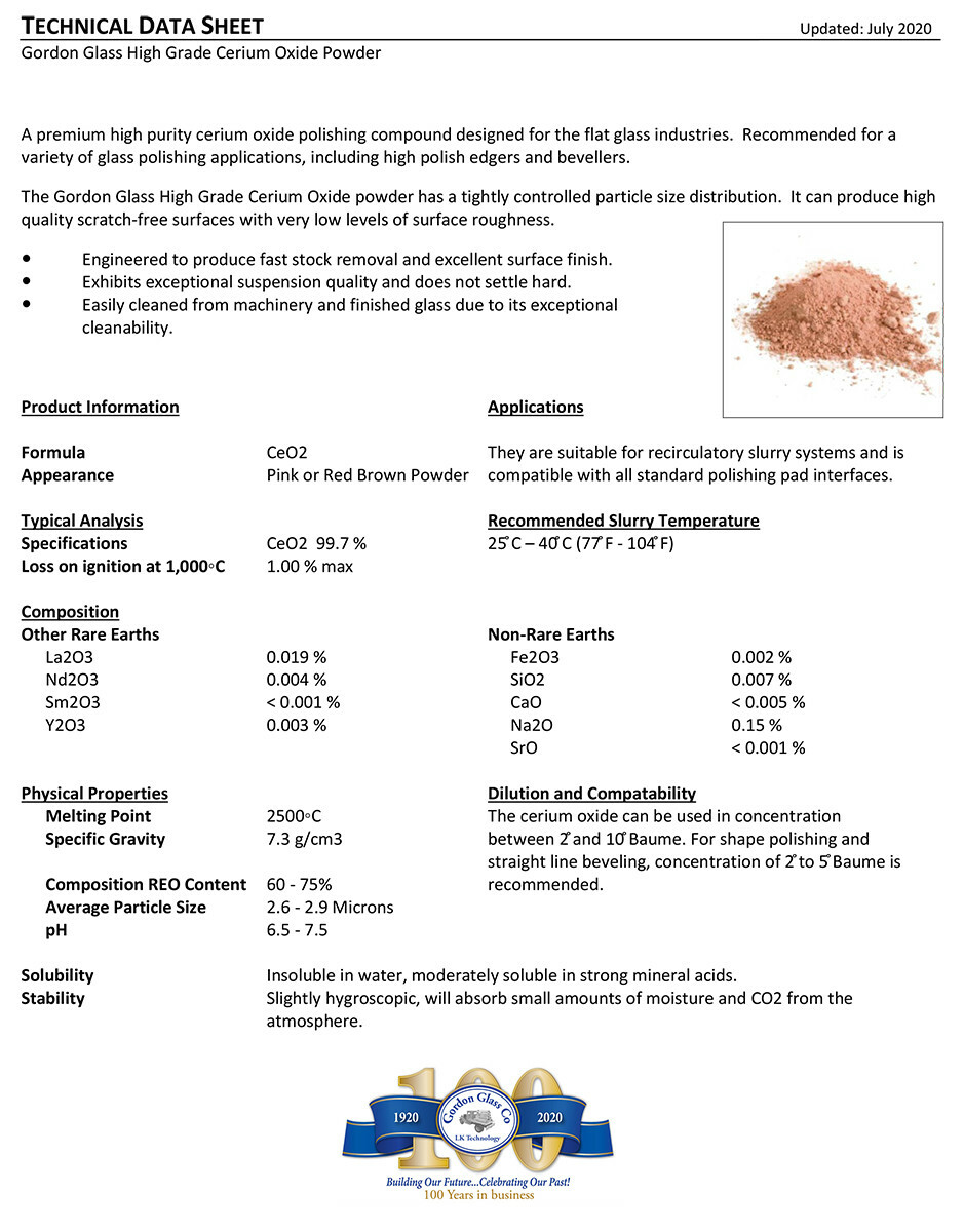Cerium Oxide High Grade Polishing Powder – 4 oz.