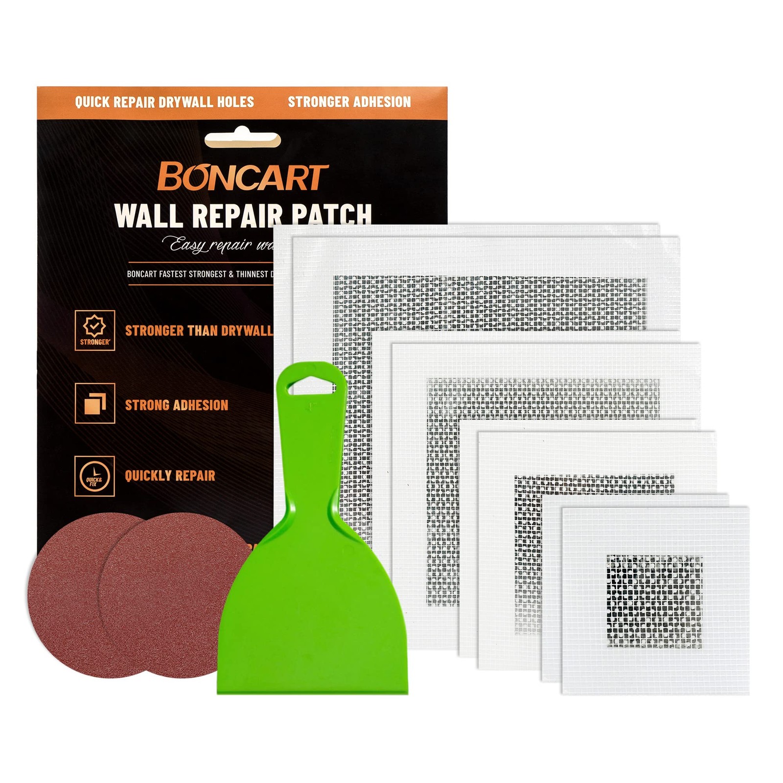 Drywall Repair Kit, Self~Adhesive Patch for Large Holes, 2/4/6/8 Inch