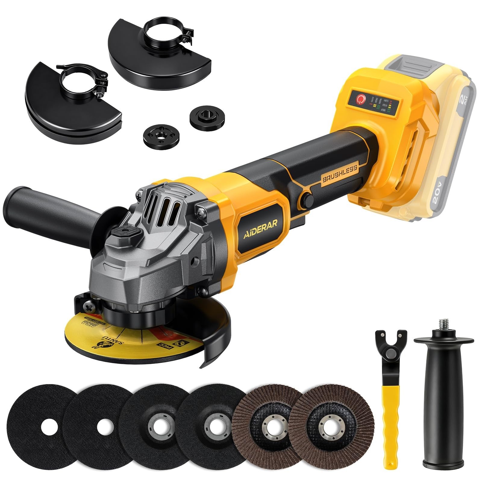 4-1/2″ Cordless Angle Grinder Tool, Brushless Cordless Grinder For Dewalt 20V…