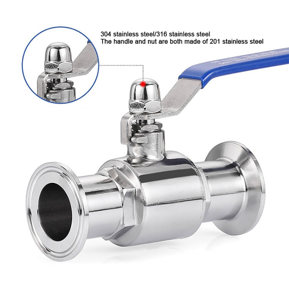Sanitary Tri Clamp Ball Valve Stainless Steel V2A/V4A Φ12.7mm-76mm 0.8MPa/1MPa