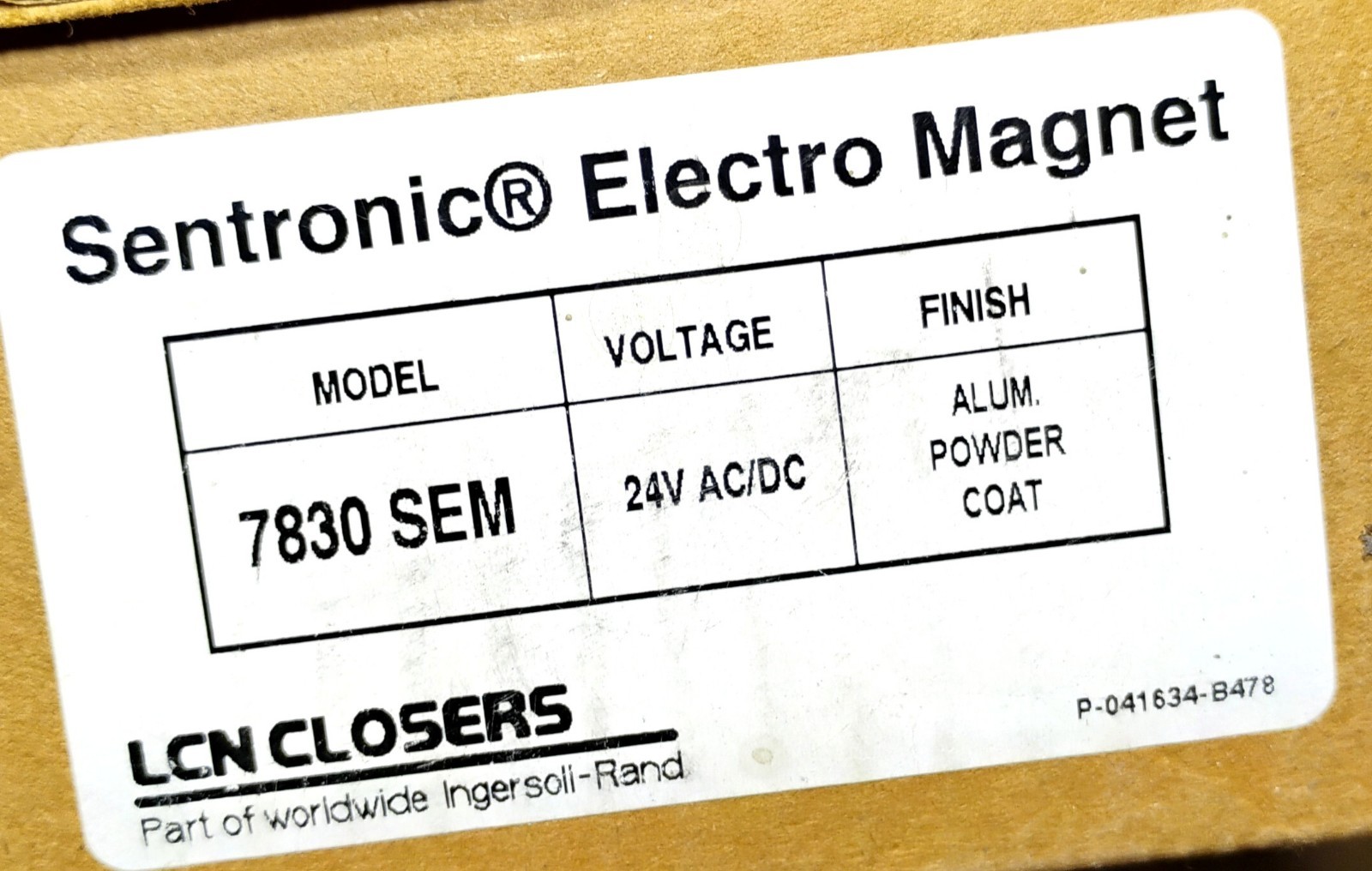 IR Sentronic LCN Closer Door Lock Electro Magnet 7830 SEM Voltage SEM7830 Holder