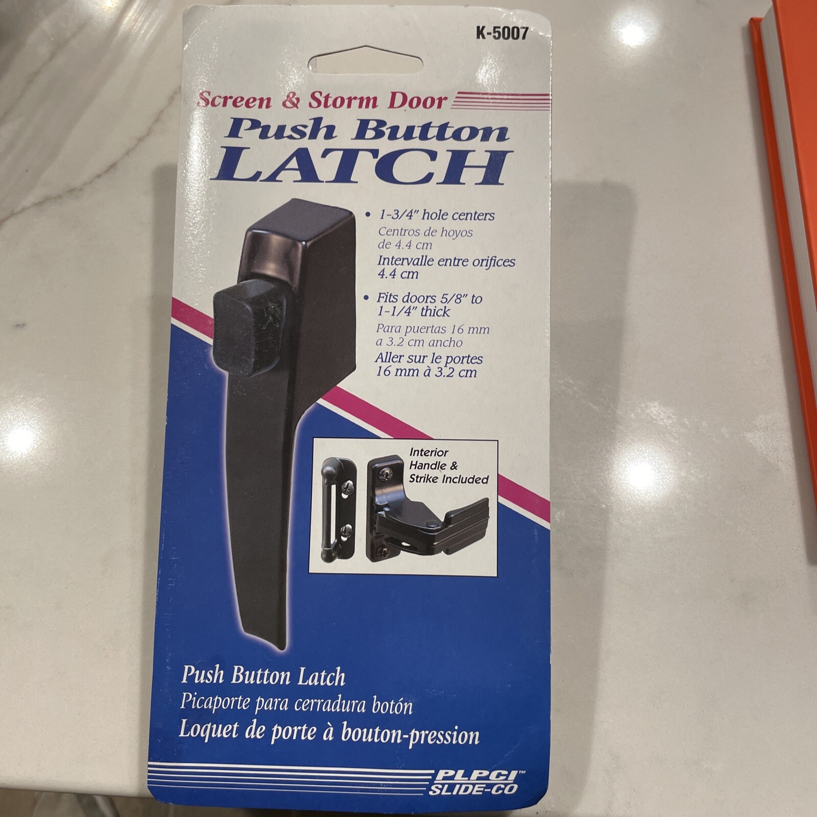 Prime Line K 5007 Screen & Storm Door Push Button Latch Set Black