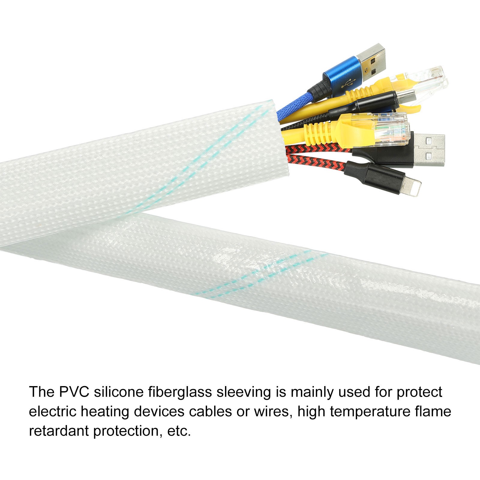 Fiberglass Sleeve Insulation Tube,30mm/1.17inch IDx1m/3.28ft for Cable Wire,1pcs