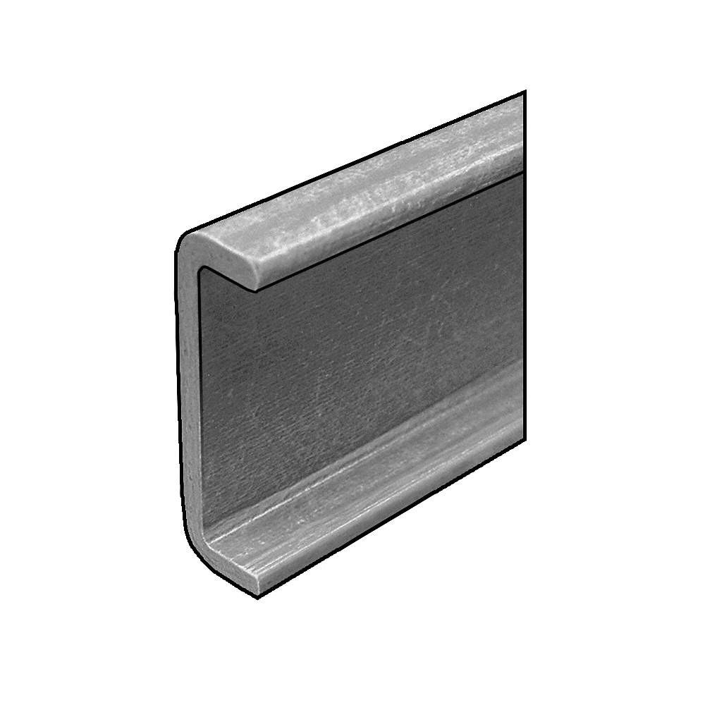 FIBERGRATE 870750 U Channel,ISOFR,1 5/8 Leg,1/4 In Th,5 Ft 4ATM6