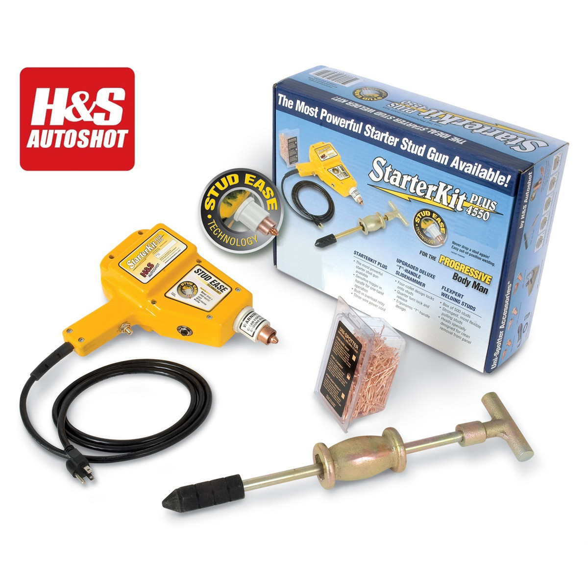 H&S AutoShot UNI-4550 Uni-Spotter STARTER PLUS Spot Weld Kit Includes Stud Gun,