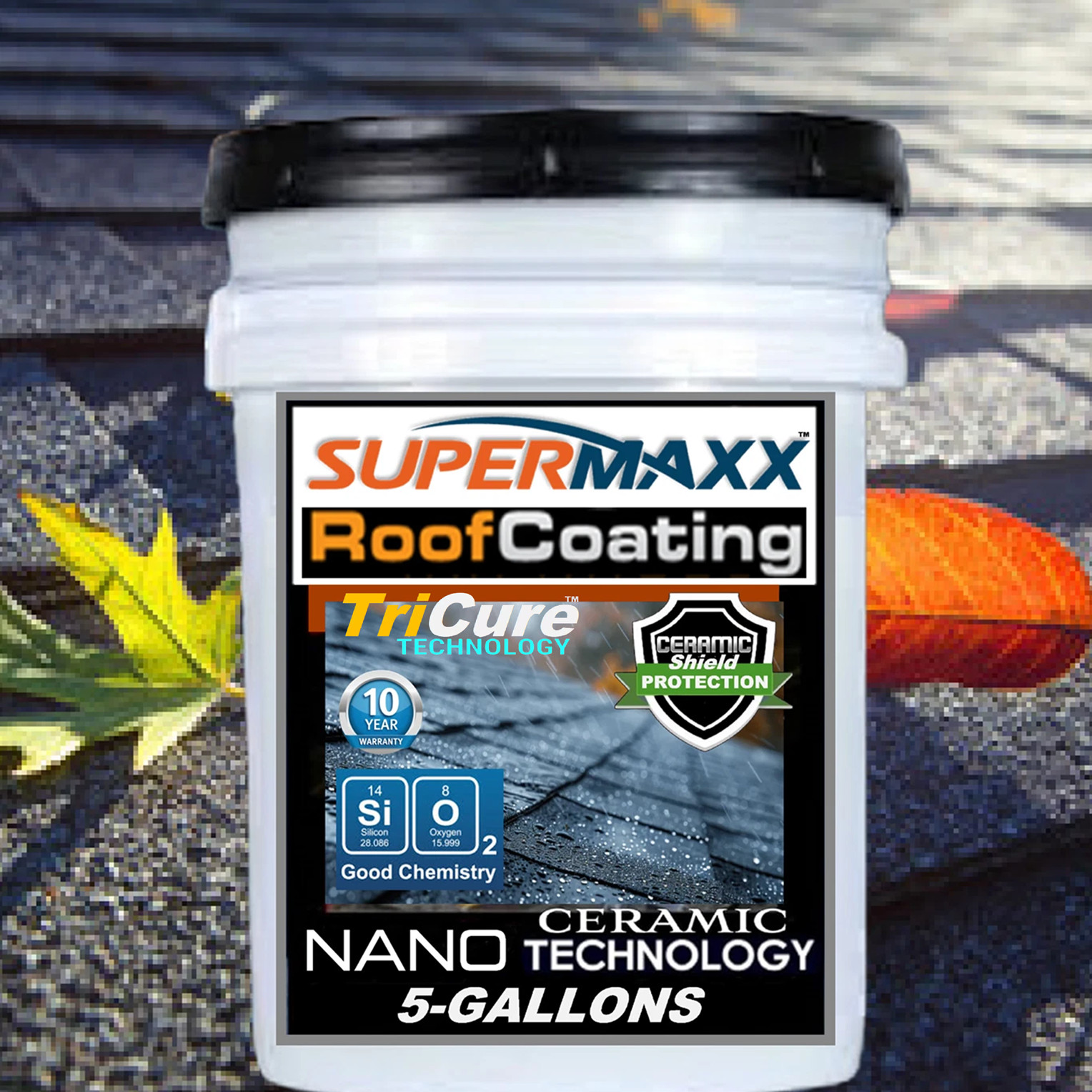 NANO ROOF COATING 10 YEAR TRICURE CLEAR COAT FOR ASPHALT SHINGLES – 5 GALLONS