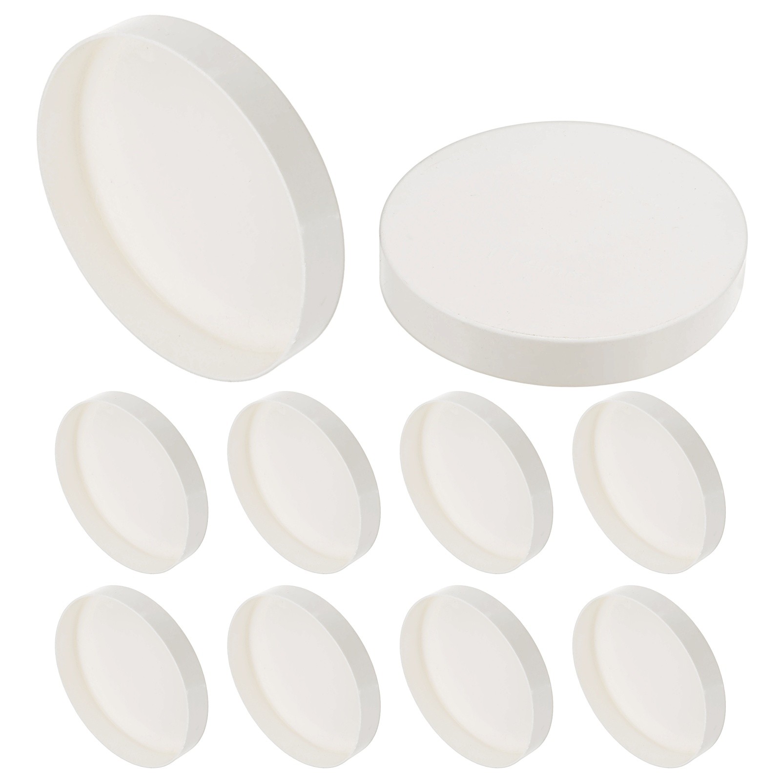 10-Pack PVC Pipe End Cap Plug, 4.5 Inch PVC Plug Coupling Pipe Fitting Socket