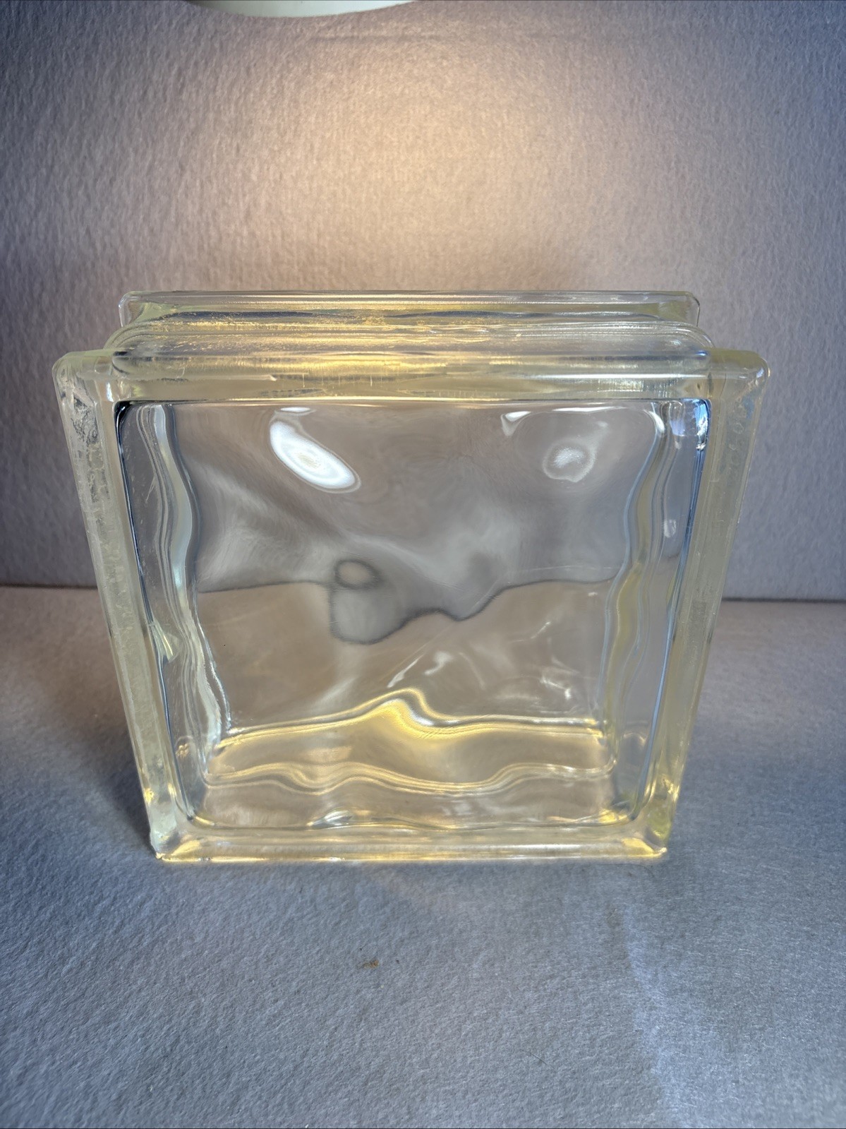 Pittsburgh Corning Decora Glass Block 8X8X4″ RETIRED Wavy Brick USA