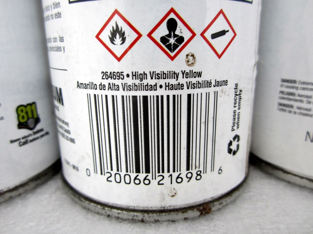 3x Rustoleum High Visibility Yellow Marking Paint Inverted Spray Cans 264695