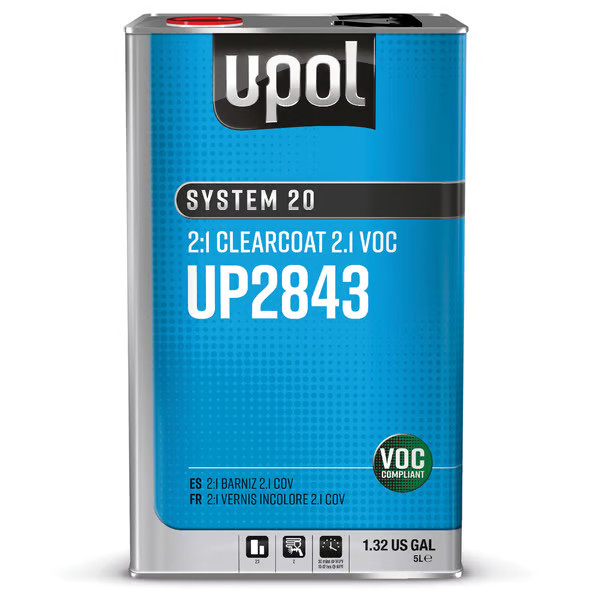 U-POL – UPL-UP2843 – 2.1 VOC Clearcoat – 5 Liter