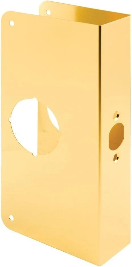 Solid Brass Lock Door Reinforcer Defender Security U 9548 1-3/4 In. x 2-3/8 In.