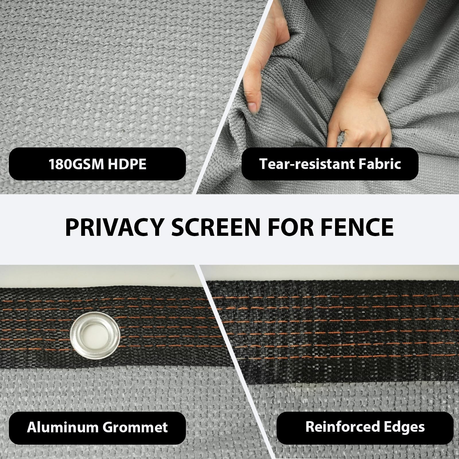 6×50FT Fence Privacy Screen, Heavy Duty 180GSM Fabric Privacy Fencing, 90%