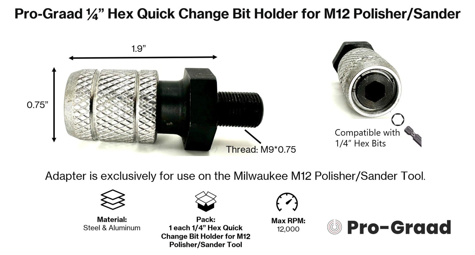 Adapters for M12 Polisher/Sander Tool