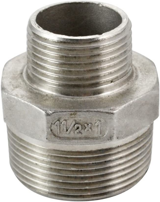 1.5″ to 1“ Male NPT Hex Nipple Pipe Fitting Reducer Reducing Adapter Stainless