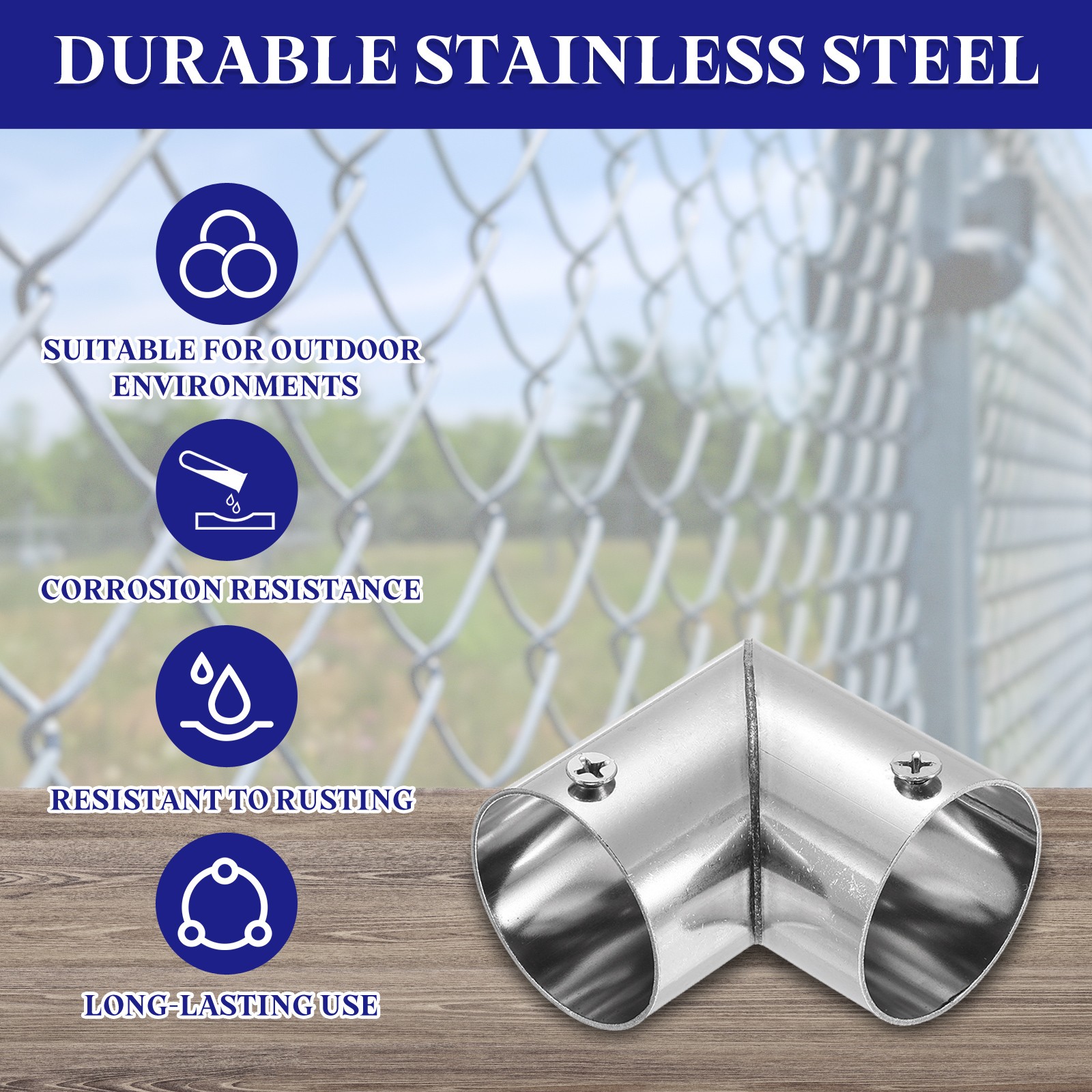4Pcs 90 Degree 2-Way Elbow Pipe Fitting, Fit 1-1/4 Inch OD Pipe, 2.13″ Length