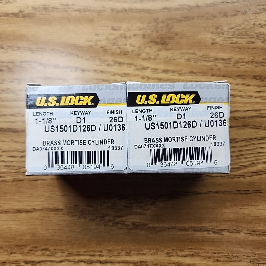 ILCO 1-1/8″ Brass Mortise Cylinders 7185RB1-25-KA2 Brand New 10pk