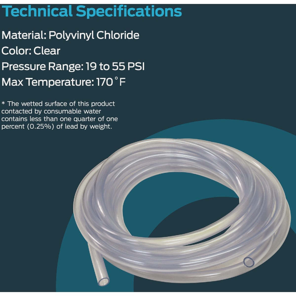 Eastman EZ-Flo 10 Ft. Clear Vinyl Tubing 3/4 In. ID x 1 In. OD 98624 Eastman