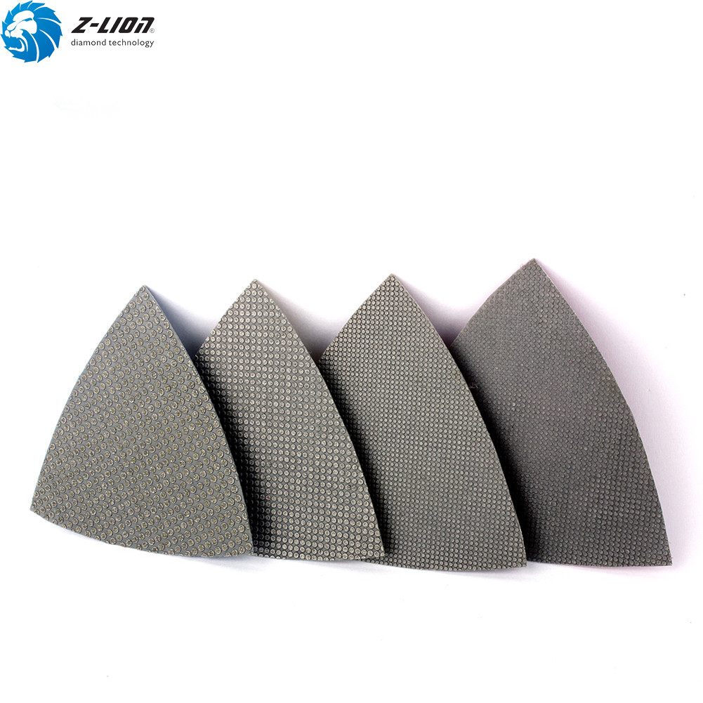 4PCS Electroplated Taiangular Diamond Polishing Pads For Multi Tool Dremel 80*80