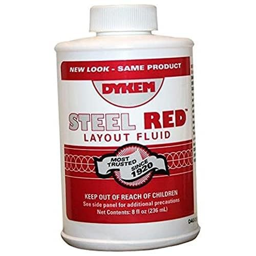 Dykem 04968 Red Layout Fluid – 8 oz Brush-In-Cap Bottle – 80496 8 ounces,