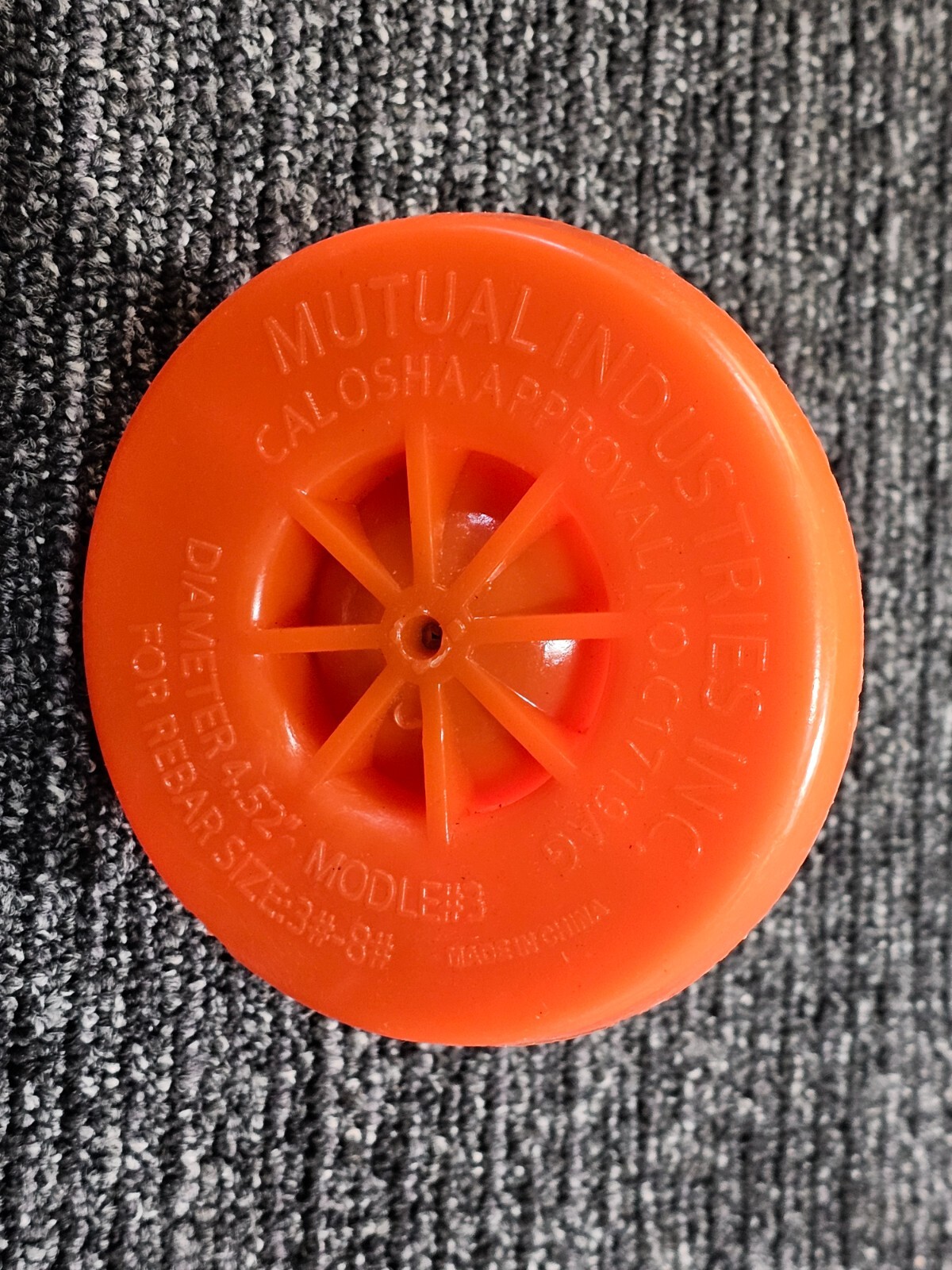 (QTY 25) Mutual Industries 4.52″ Model #3 Osha Rebar Caps For 3# to 8#, Orange