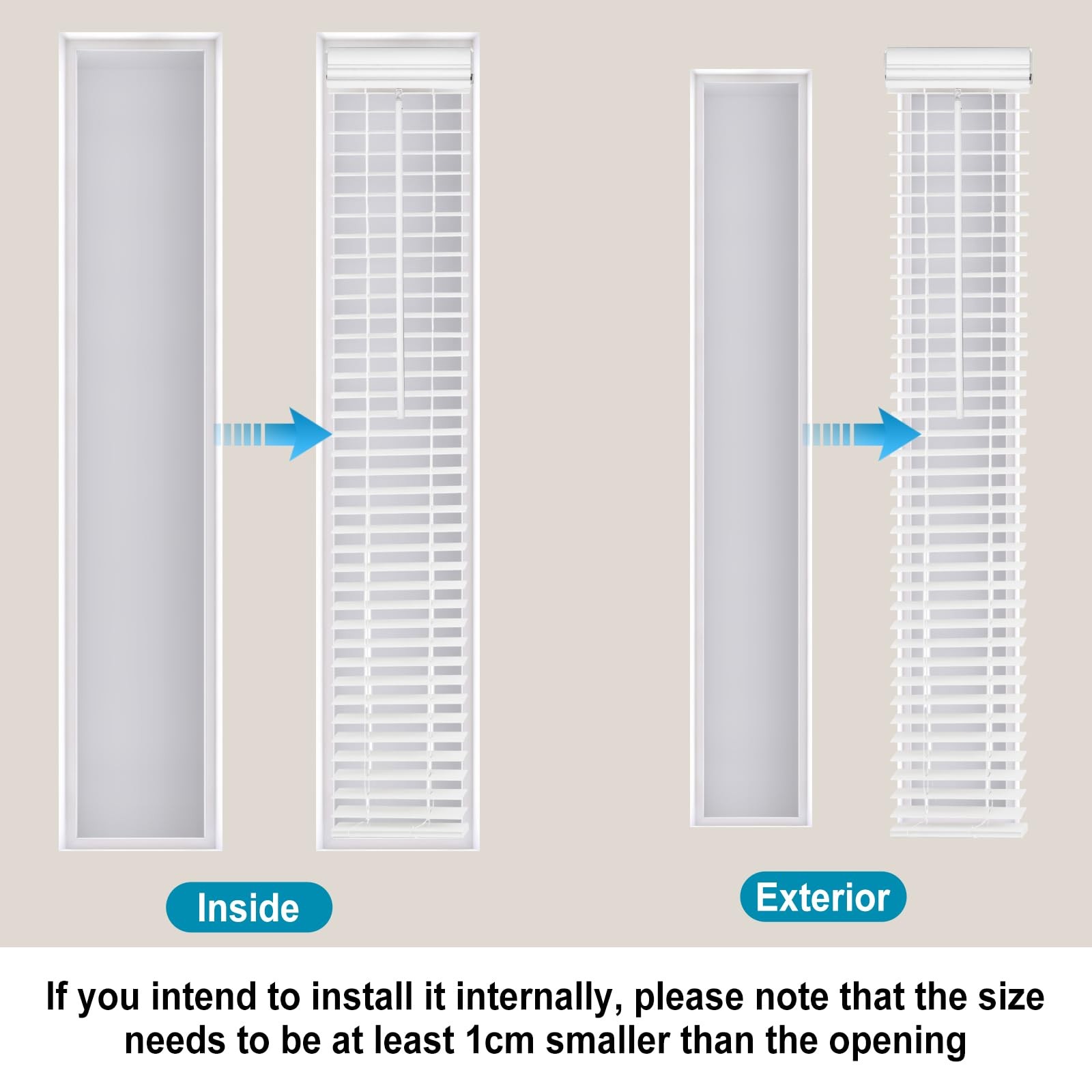 DoubleFill 2 Pack 8.5” x 72” Cordless Sidelight Blinds 2” Horizontal White