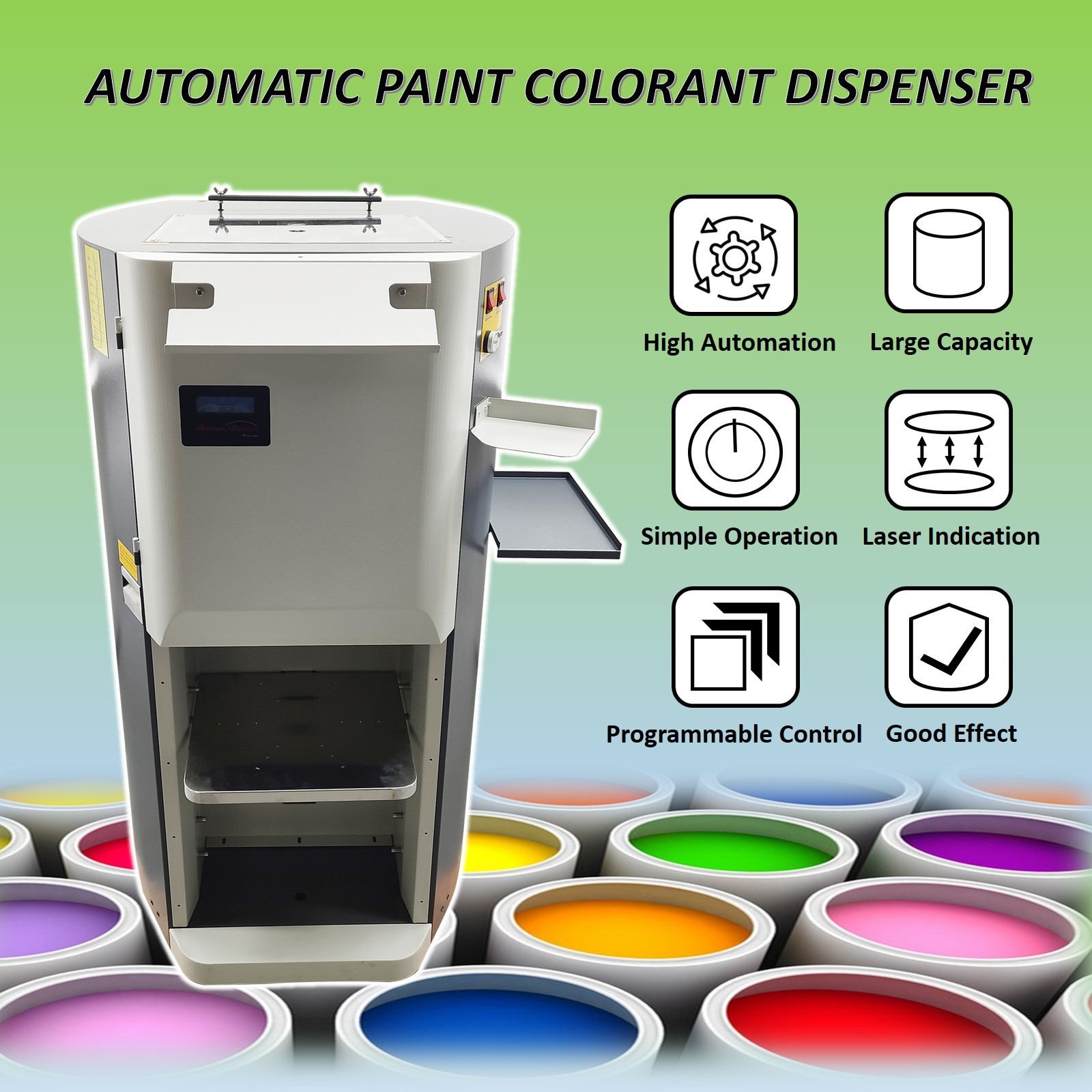 Automatic Paint Colorant Dispenser 110V Water-based Colorants 16 pcs 2.3L
