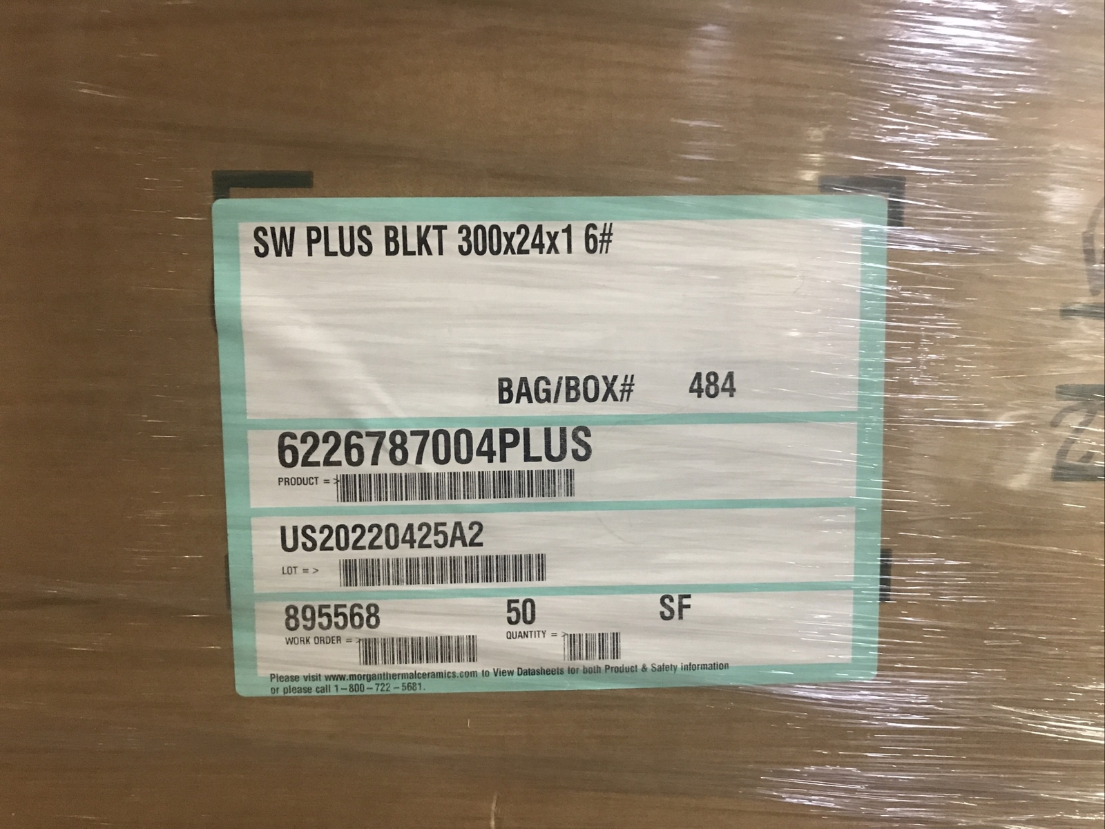 Superwool Plus Biosoluble fiber 1″ 6# 50 sf/roll