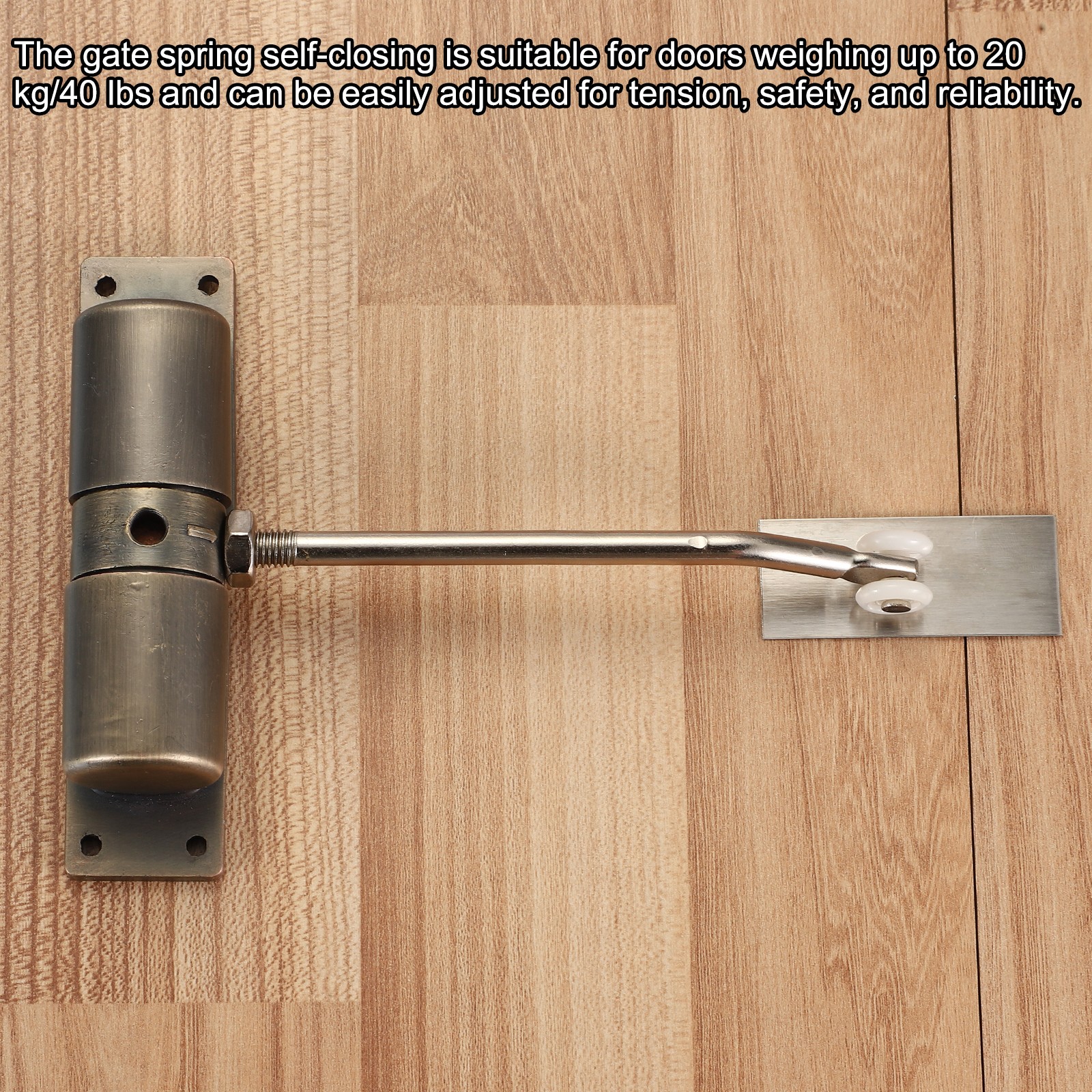 Automatic Spring Door Closer 40 Lbs Self-Closing Door Hinge Safety (Red Bronze)