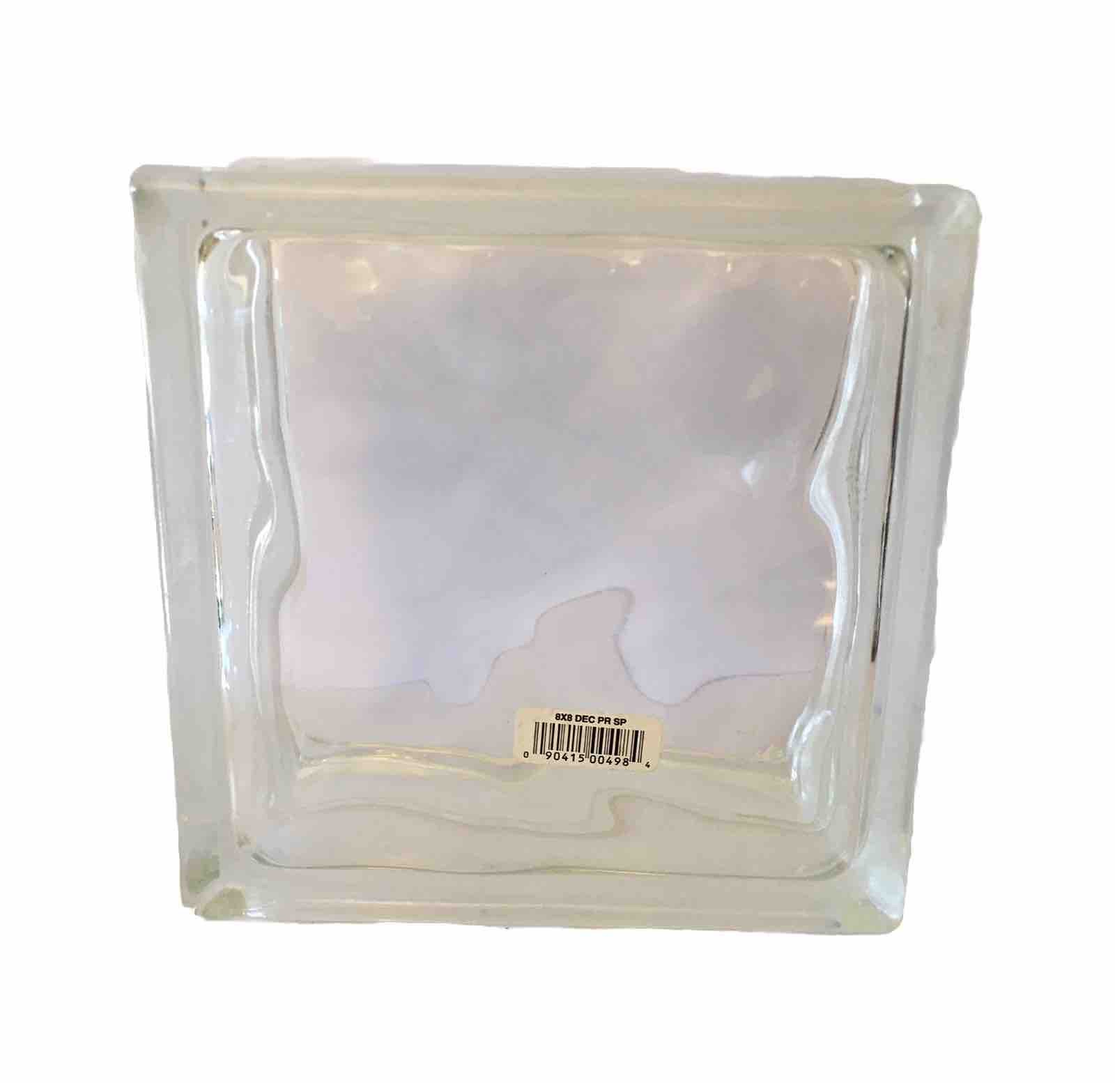Pittsburgh Corning Decora Glass Block 8X8X4″ RETIRED New Wavy Brick NOS USA