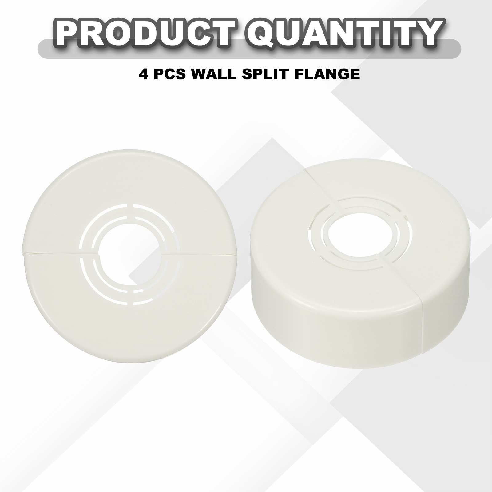 4pcs Wall Split Flange 0.98″ Plastic Round Split Flange Pipe Cover, White