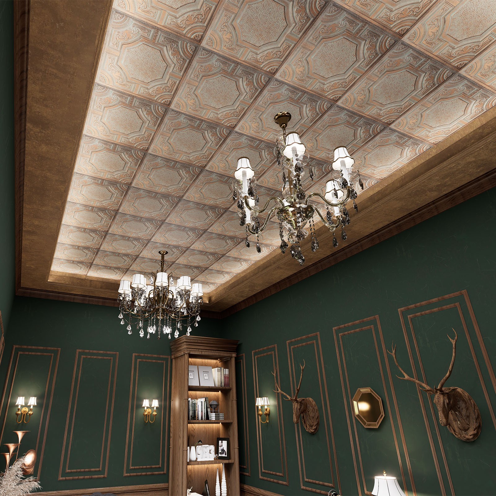 Village style ceiling tiles Decorative pvc panels for Restaurant PL02 10Pcs