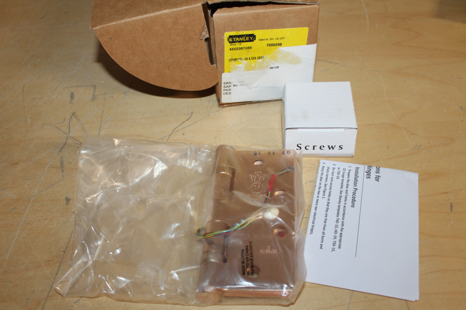 Stanley Security CEFBB179-54 4-1/2X4 US10 – (10B ) -Satin Bronze, Copper?- NEW x