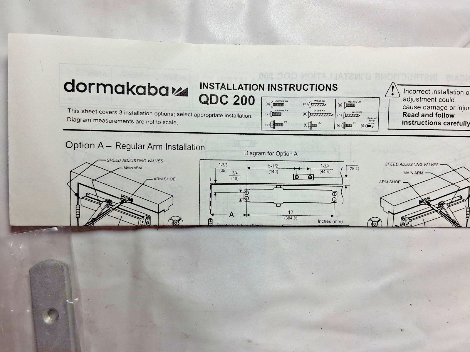 Dormakaba Door Closer Damper 330 lb Load Capacity 12-1/4" Body Length QDC20