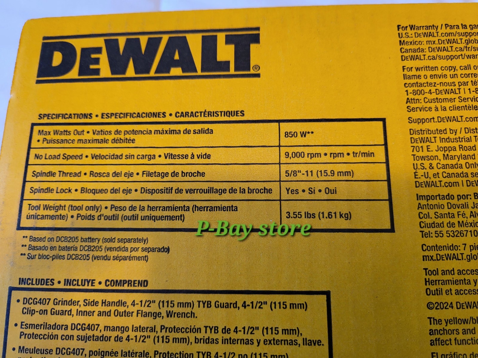 DCG407 DeWalt 20V MAX Brushless Cordless 4-1/2 in. Slide-Swtch Grinder Tool Only